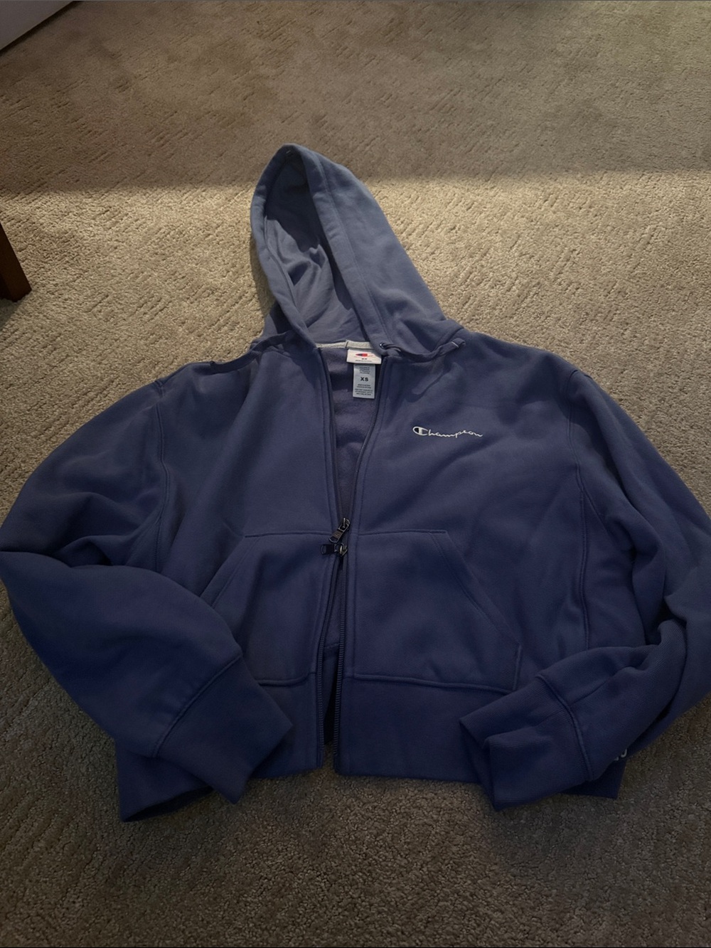 Women’s Champion Hooded Two-way Zip Jacket in Navy Blue